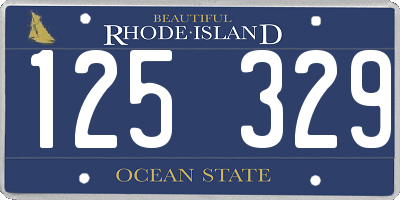 RI license plate 125329