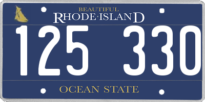 RI license plate 125330