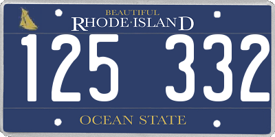 RI license plate 125332