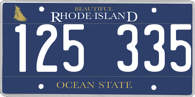 RI license plate 125335