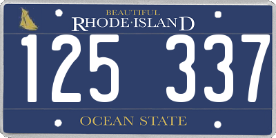 RI license plate 125337