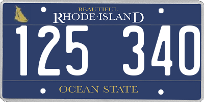 RI license plate 125340