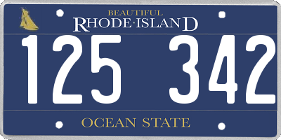 RI license plate 125342