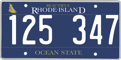 RI license plate 125347