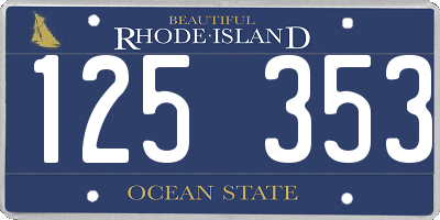 RI license plate 125353