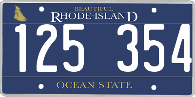 RI license plate 125354