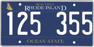 RI license plate 125355