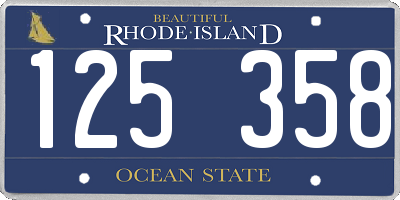 RI license plate 125358