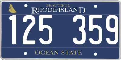 RI license plate 125359