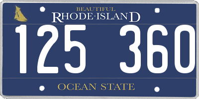 RI license plate 125360
