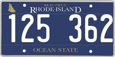 RI license plate 125362