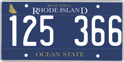 RI license plate 125366