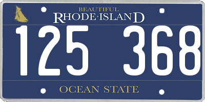 RI license plate 125368