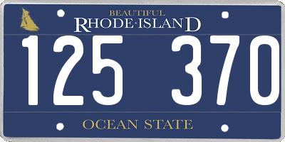 RI license plate 125370