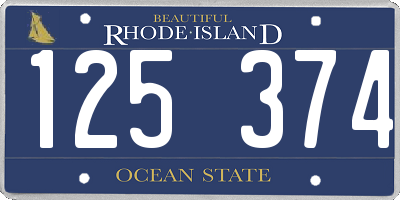 RI license plate 125374