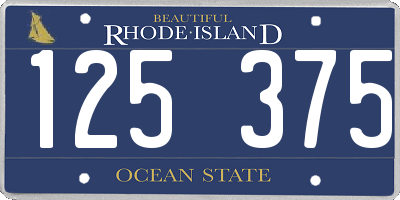 RI license plate 125375