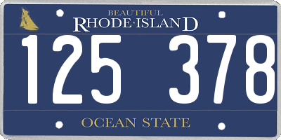 RI license plate 125378