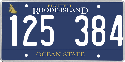 RI license plate 125384