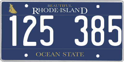 RI license plate 125385