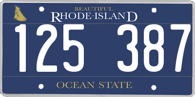 RI license plate 125387