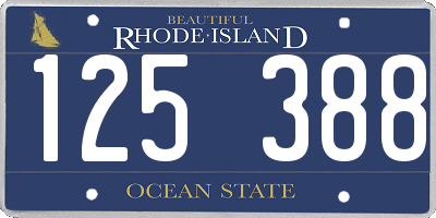 RI license plate 125388