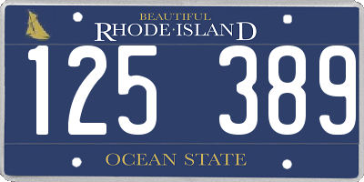 RI license plate 125389