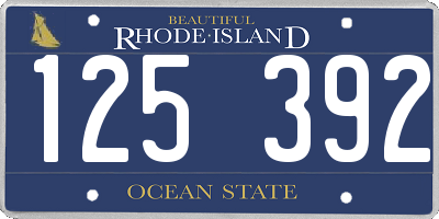 RI license plate 125392