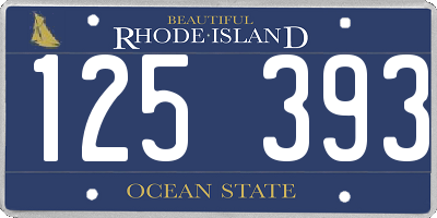 RI license plate 125393