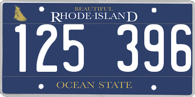 RI license plate 125396