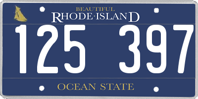 RI license plate 125397