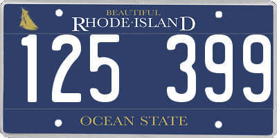 RI license plate 125399