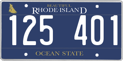 RI license plate 125401
