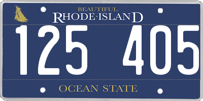 RI license plate 125405
