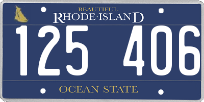 RI license plate 125406