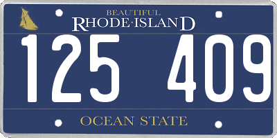 RI license plate 125409