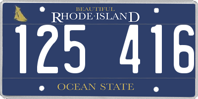 RI license plate 125416
