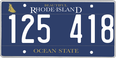 RI license plate 125418