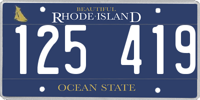 RI license plate 125419