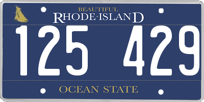 RI license plate 125429