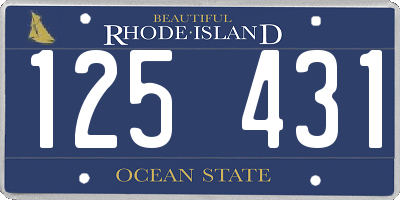 RI license plate 125431