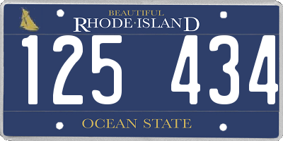 RI license plate 125434