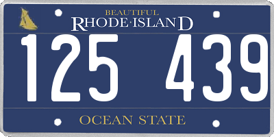 RI license plate 125439