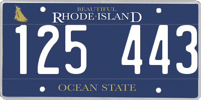 RI license plate 125443