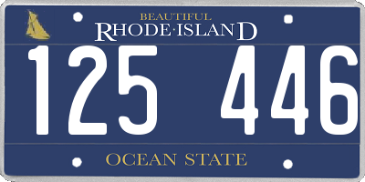 RI license plate 125446