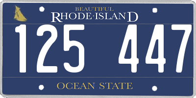 RI license plate 125447