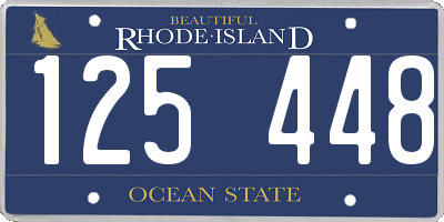 RI license plate 125448