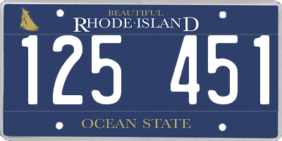 RI license plate 125451