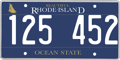 RI license plate 125452