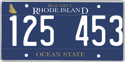 RI license plate 125453