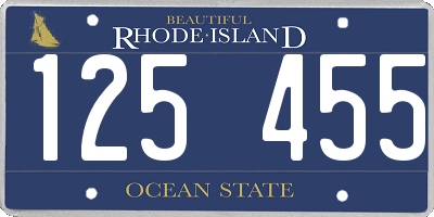 RI license plate 125455